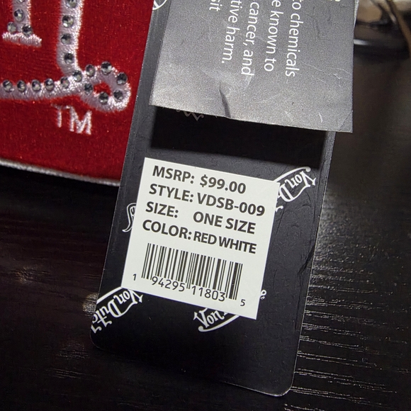 Von Dutch Red Velour Shoulder Bag - Picture 6 of 6